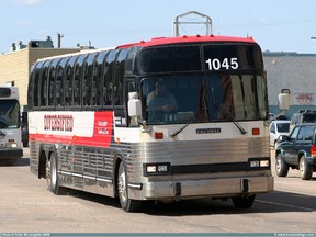 A Diversified Transportation Ltd. bus was filmed heading the wrong way on Highway 63. The company has launched an internal investigation into the incident.