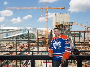 Milan Lucic, the newest Edmonton Oiler, stands for a photo after a press conference in Edmonton July 1, 2016. AMBER BRACKEN/ Postmedia Network