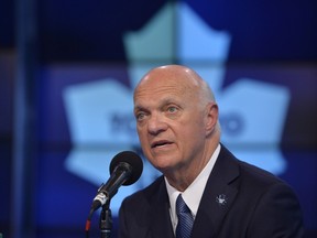 Maple Leafs GM Lou Lamoriello is happy with what he’s been able to accomplish in the off-season, even if a defenceman hasn’t been added to the roster. (THE CANADIAN PRESS/Galit Rodan)