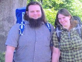Caitlan Coleman and Joshua Boyle are pictured in this video screengrab. (AP video screengrab)