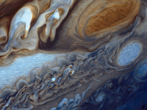 An image taken by the Voyager 1 probe showing Jupiter's Great Red Spot. Photo courtesy of NASA