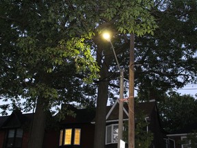 Silver Birch Ave. in the Beach is one of six spots in the city to get new LED street lighting as part of a Toronto Hydro pilot project. (ANTONELLA ARTUSO, Toronto Sun