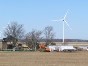 Wind turbines that are part of the Cedar Point wind project are shown in this file photo taken earlier this year in Plympton-Wyoming. Ontario Superior Court court has ruled against an appeal supported by opponents of the wind project. File photo/Postmedia Network
