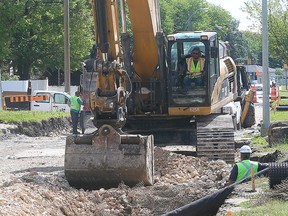 Road construction is seen on Corydon Avenue in Winnipeg, Man. Monday July 04, 2016.