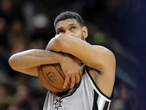 San Antonio Spurs centre Tim Duncan is likely taking his ball and going home. (AP Photo/Eric Gay)