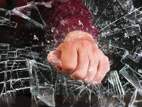 punch glass window broken fight assault filer