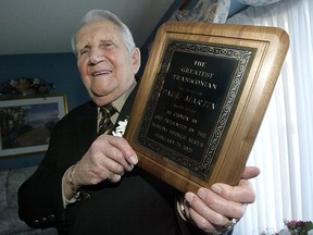 The greatest Transconian has died.

Paul Martin, a Second World War veteran who would later become Transcona's mayor before the community merged with Winnipeg, passed away Monday. He was 96.