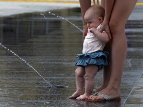 Parks and recreation said Tuesday the city will increase the power of the jets at the water plaza. Bruce Deachman/Postmedia