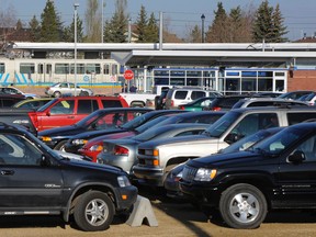 The park and ride lot at Century Park LRT station.