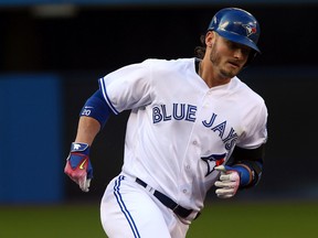 Josh Donaldson of the Blue Jays circles the bases after hitting a solo home run in the first inning against the Royals at the Rogers Centre in Toronto on Tuesday, July 5, 2016. (Dave Abel/Toronto Sun)