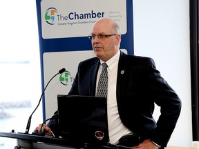 City of Kingston Chief Administrative Officer Gerard Hunt speaks to the Greater Kingston Chamber of Commerce at the Delta Kingston Waterfront on Wednesday March 23 2016. Ian MacAlpine /The Whig-Standard/Postmedia Network