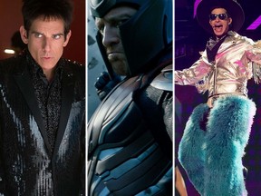 The stars of some of 2016's biggest movie flops of 2016: Ben Stiller in Zoolander 2; Michael Fassbender in X-Men: Apocalypse; Andy Samberg in Popstar: Never Stop Never Stopping. (Handout photos)