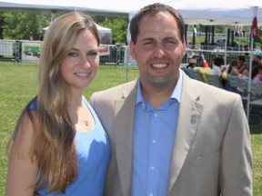 Whitchurch-Stouffville Mayor Justin Altmann with fiance Jenny Hillier (handout photo)