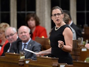 International Trade Minister Chrystia Freeland answers a question during Question Period in the House of Commons on Parliament Hill in Ottawa on Monday, June 13, 2016. THE CANADIAN PRESS/Adrian Wyld