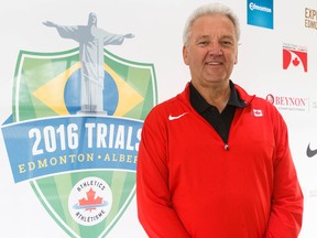 Peter Eriksson, Athletics Canada Chief Technical Officer and Head Coach, poses for a photo during the Road to Rio press conference at Foote Field in Edmonton, on Wednesday, July 6, 2016. The track and field event runs from July 7 - 10. (Ian Kucerak/Postmedia)