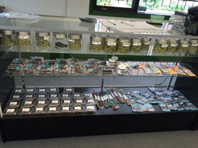 The display case at Green Tree Medical Dispensary. Jacquie Miller/Postmedia