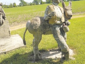 Cement sculpture folk art by the late Huron County farmer George Lathwaite includes Balaam That Mighty Monarch, a 1942 work connecting to a Biblical story about a cruel monarch with Adolf Hitler.