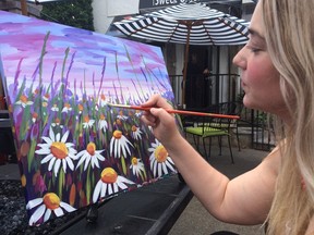 34-year-old Jesse Robertson has been living with rheumatoid arthritis. She founded Keep it Colourful, which offers painting classes to Londoners, as a form of self-healing. (HALA GHONAIM, The London Free Press)