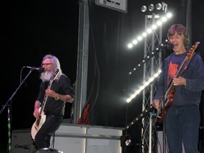 Sloan's Chris Murphy, right, and Patrick Pentland are shown during the third-annual Kinstock in Dresden on Saturday night. (Trevor Terfloth/The Daily News)