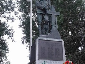 Defaced Cornwall cenotaph. Facebook