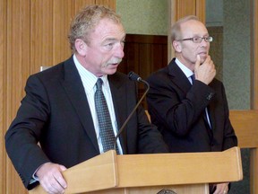 Former mayor Sam Katz (right) and former city CAO Phil Sheegl. (FILE PHOTO)