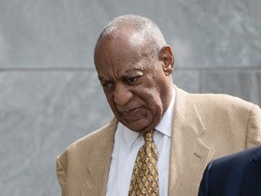 Bill Cosby leaves a pretrial hearing in his criminal sex-assault case at Montgomery County Courthouse in Norristown, Pa., Thursday, July 7, 2016. A Pennsylvania judge denied Cosby's effort to compel the accuser in his case to testify before trial. (AP Photo/Matt Rourke)