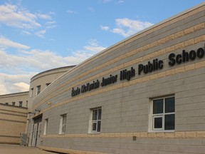 École McTavish Junior High School in Fort McMurray, Alta., on Monday, July 11, 2016. Stephanie Jellett/Fort McMurray Today/Postmedia Network
