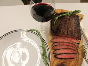 Grilled flank steak goes well with Ringbolt wine.