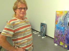 Sarnia artist Gary Nixon was on hand at the Judith and Norman Alix Art Gallery on Wednesday July 13, 2016 in Sarnia, Ont., as work from his upcoming exhibition was being hung. Look and See: Gary Nixon in Context opens Friday at 5 p.m., with a talk by Nixon set for 6 p.m. The exhibition runs at the gallery through July 24.
Paul Morden/Sarnia Observer/Postmedia Network