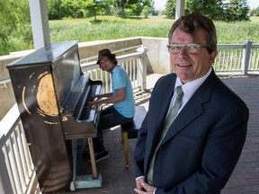 Nik Pope, the organizer behind Pianos in the Park, is hoping to raise money to create a public piano with a mural of Tragically Hip frontman Gord Downie. Errol McGihon/Postmedia