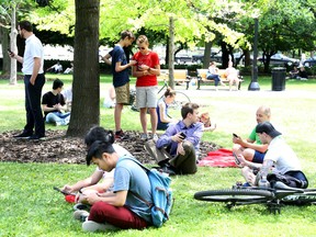 Many gamers showed up at Confederation Park in Ottawa to play Pokemon Go, July 12, 2016. Jean Levac/Postmedia