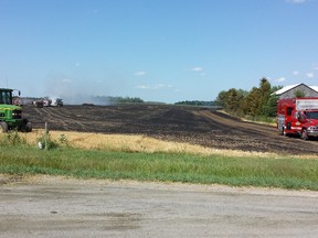 Field fire north of London on Wednesday July 13, 2016. 
DAN BROWN / THE LONDON FREE PRESS / POSTMEDIA NETWORK