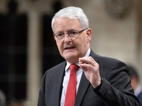 Transport Minister Marc Garneau answers a question during question period in the House of Commons on Parliament Hill in Ottawa on Friday, June 17, 2016. (THE CANADIAN PRESS/Adrian Wyld)