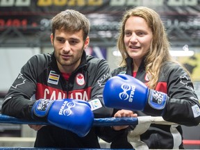 Toronto’s Arthur Biyarslanov (left) and Ariane Fortin of Quebec City make up Canada’s three-person Rio Olympics entry alongside Kitchener’s Mandy Bujold. (THE CANADIAN PRESS/PHOTO)