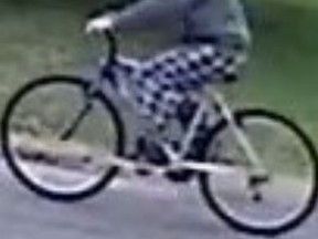 Greater Sudbury Police have arrested a man in connection with sexual assaults that occurred recently in Valley East. The individual was riding a bicycle at the time and this image was circulated to gain information from the public on the suspect's identity and whereabouts.