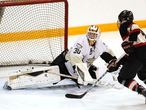 The Trenton Golden Hawks will have some big skates to fill in replacing OJHL Playoff MVP Daniel Urbani when the 2016-17 regular season opens Sept. 9 at the Community Gardens. (BRIAN WATTS/OJHL IMAGES)