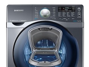 The Samsung AddWash has an extra door that allows you to add any forgotten laundry while the machine runs.