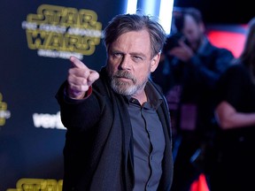 Mark Hamill arrives at the world premiere of "Star Wars: The Force Awakens" at the TCL Chinese Theatre on Monday, Dec. 14, 2015, in Los Angeles. THE CANADIAN PRESS/AP, Strauss, Invision Jordan Strauss