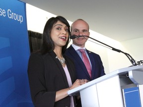 Bardish Chagger, Canadian minister of small business and tourism, spoke to the Alberta Enterprise Group July 11, 2016, pitching her innovation agenda but facing questions about her government's failure to lower small business taxes from 10.5 to nine per cent. Postmedia Network