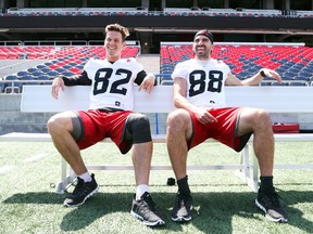 Ottawa’s Buds: Redblacks Greg Ellingson (left) and Brad Sinopoli are best pals. (Jean Levac, Postmedia Network)