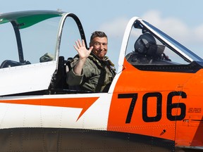 Bruce Evans, pictured here at the Edmonton Airshow in 2015, died on Sunday after his plane crashed at the Cold Lake Airshow.