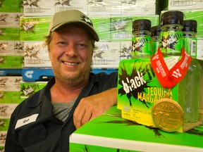 Rob Kelly, co-owner of Black Fly Beverage Co., has more than Tequila Margarita coolers to smile about. Sales in the U.S. have outstripped forecasts. (MIKE HENSEN, The London Free Press)