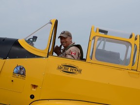 Former North Bay resident Bruce Evans died while piloting his Trojan aircraft at the Cold Lake Air Show, Sunday. The Hometown Heroes Airshow, where he was scheduled to fly, will continue in his honour. File Photo.