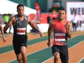 While world-class competitors were tearing it up on Friday at TrackTown Canada, teen athletes from across the province were competing at the Alberta Summer Games in Leduc. (Ed Kaiser)