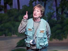Lorna Wilson makes a point in the Port Stanley Festival Theatre production, Birds of a Feather, a gentle comedy by PSFT artistic director Simon Joynes currently on stage.