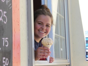 15-year-old Carly Henderson's  business is serving up some sweet treats for those looking to cool off this summer. Her ice cream parlour, The Scoop, is located at 30 West Front St. in Stirling, across from the Stirling Festival Theatre.