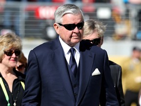 Carolina Panthers owner Jerry Richardson walks on the field before Super Bowl 50 against the Denver Broncos at Levi's Stadium. Mandatory Credit: Matthew Emmons-USA TODAY Sports