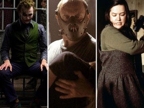 Heath Ledger as The Joker; Anthony Hopkins as Hannibal Lecter; Kathy Bates in Misery. (Handout photos)