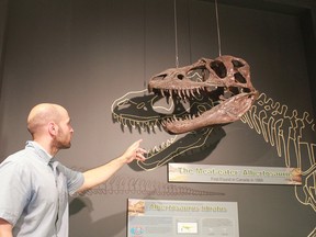 Alexander Dececchi, pictured on July 18, stands in the Miller Museum of Geology at Queen’s and explains his research into pre-historic flight and it’s evolution. Victoria Gibson for the Whig-Standard/Postmedia Network