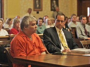 In this June 1, 2007 file photo, Steven Avery, left, appears during his sentencing as his attorney Jerome Buting listens at the Manitowoc County Courthouse in Manitowoc, Wis  Avery was convicted of murdering photographer Teresa Halbach in 2005 and was sentenced to life in prison with no chance for parole.  (Dan Powers/The Post-Crescent via AP, File)